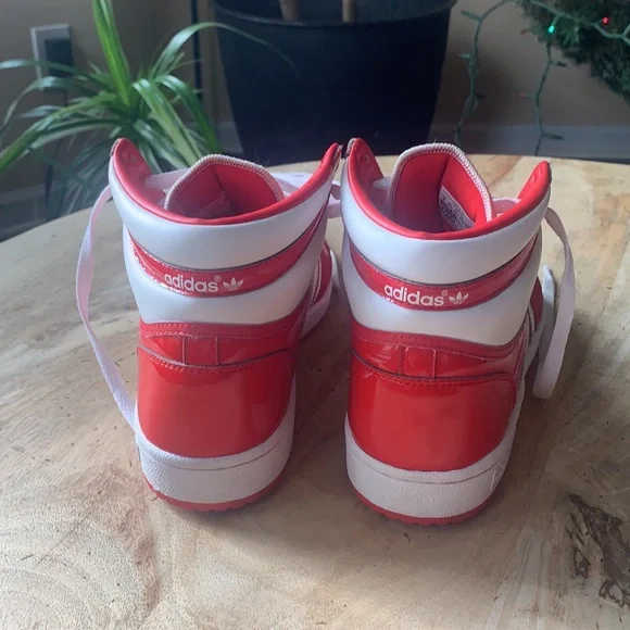ADIDAS Top Ten RB Better Scarlet sneakers w/velour and patent leather - Size 9 - Picture 8 of 13
